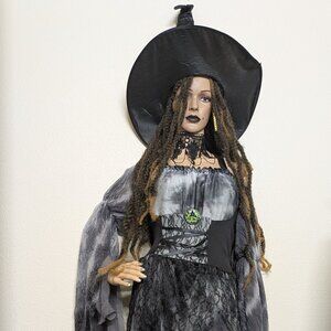 Halloween Witch Costume Complete! Hat! Necklace! Dredlocks! Dress! Pin!